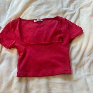 Zara Scarlet Square Neck Crop Top
